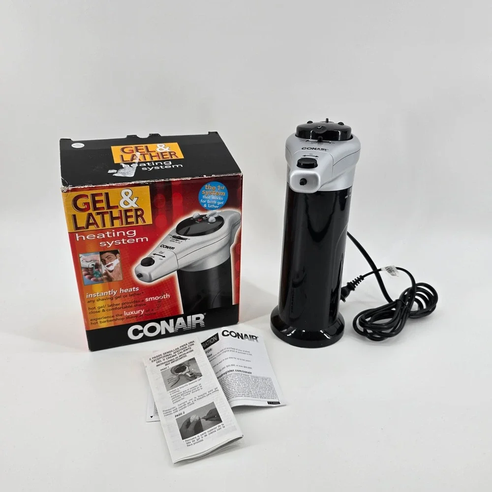Conair Gel & Lather Heating System Mens Shaving Warmer HGL1 Black Silver